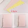 40 Sayfalar Notepads Kağıt A5 A6 Dizüstü Bilgisayar Endeksi Daily Planner için Renkli Kart Kağıtları 6 Delik Okul Malzemeleri FHL477-WLL