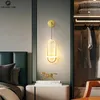 Gold Black LED Wall Lamp For Living Room Bedroom Modern Bedside Lights Home Indoor Sconces AC 110V 220V