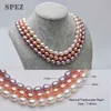 Perle d'eau douce naturelle 7-8mm riz 925 bijoux en argent sterling collier ras du cou pour femmes SPEZ