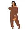 Fall High Quality New Style Fashion Long Sleeve Pure Color Casual Strapless Loose Party Long Jumpsuit Wholesale Dropshpping 210326