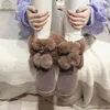 Kar Botları Kış Sıcak Peluş Çizmeler Büyük Boy kadın Süet Düz Ayakkabı Fermuar Ayakkabı Moda Ayakkabı Rahat ve Socofy Y1018