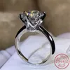 Vecalon Solitaire Promise Diamond Ring 100 ٪ REAL 925 Sterling Silver 8mm 5A CZ CZ خواتم الزفاف للنساء المجوهرات الزفاف