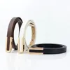 Belts Fashion Versatile Black Cowhide Fine Belt Female Adornment Matches Dress Child Simple Korean Suit White Small