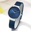 Curren Élégant Dames Robe Montres De Luxe Marque De Mode Simple Bleu Femme Montre Femmes Maille Étanche Relogio Feminino 210527