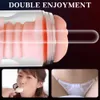 Masturbatore automatico intelligente per uomini che succhiano pompini vibranti Vagina orale Real Pussy Masturbation Cup Voice Sex Toys X0320