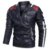 두꺼운 가죽 자켓 망 오토바이 겨울 가을 남자 재킷 패션 가짜 모피 칼라 windproof 따뜻한 코트 남성 브랜드 의류 211009