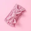 PCS LOT Född Baby Girls Ribbed Bow pannband Kabel Stickad Wide Nylon Elastic Hair Band Dusch Gift Po Props Accessories267e