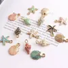 Nice Conch Sea Shell Charms Ocean Pendants Starfish Anklet Armband Halsband DIY Handgjorda Tillbehör Hantverk 10 / 13PC