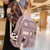 Backpack Girl Waterproof Nylon Kawaii Women College School Bag Female Student Cute Laptop Fashion Book Cool Trendy