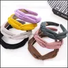 Hoofdbanden Haar Sieraden Geplooid Corduroy Twist Hairband Hoofdband voor Dames Meisjes Aessoires Drop Levering 2021 Miceo