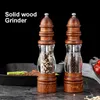 Macinapepe in legno massello polverizzatore mulino sale e shaker set condimento bottiglia spruzzatore cucina barattolo di spezie 210712