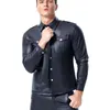 black patent leather coat