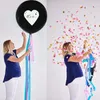 Dekoracja imprezowa 36 cali chłopiec lub dziewczyny balon płeć odsłonić czarny ballon lateksowy z niebieskim różowym konfetti baby shower favor