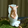 Everyday Collection Miniature Animal Beeldjes Muis Pig Bunny Frog op Toilet Desktop Decoratie Grappige Geschenken 211108