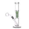 Glass Bong Water Pipe Hookah 11.5 Inches Tall Straight Beaker Bongs 8 arm trees perc Dab Rig With Downstem 14mm degree glass oil burner pipe