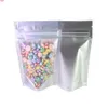 Recyclable Matte Clear Front Ziplock Storage Bags Metallic Mylar Eco Plastic Stand Up Pouches Food Package For New Yearhigh qty