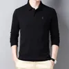 Men's Polos 2022 Luren Solid Color Slim Long Sleeve Shirt Men Business Casual High Quality Brand Stretch Red Black Yellow