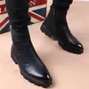Italiaanse Merk Designer Mens Leisure Cowboy Laarzen Natuurlijke Lederen Platform Schoenen Zwart Herfst Winter Enkellaars Korte Botas Male 211023