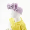 8 * 16 cm Niemownia Wygodne ciepłe dziewiarskie wełna na głowę Pałąk Solid Color Crochet Bowknot Elastyczne Hairband Baby Headwear Prezenty Urodzinowe