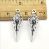 Lot 100st Bird Skull Tibetan Silver Charms Pärlor Pendants för smycken Making Earring Halsband Armband Key Chain Accessories 35*13mm DH0379