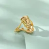 Cluster Rings Gold Nefertiti For Women Men Egyptian Jewelry Black Pride Stainless Steel African Queen Ring Charm Goddess Africa