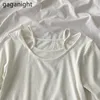 Gaganight Noir Blanc Été T-shirt Casual Femmes O-Cou À Manches Courtes T-shirts Harajuku Coton Crop Tops Femme Vêtements 210519