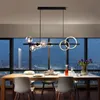 Restaurant lamp glass lampshade bar counter led Modern nordic chandelier black Pendant light Dining room fixtures indoor