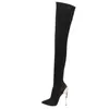 Boots Elastic Thigh Thin Heel 12cm High Heels Women's Shoes Over-the-knee Pointed Toe Socks Sexy Fashion