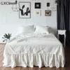 100% Myte Pościel Płaski Zestaw 3 SZTUK Natural Flax Bed Backs Soft Farmhouse Bedspread, obejmują 1 Shee 2 Poszewki 211110