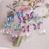 Élégant cristal Zircon papillon boucles d'oreilles pour femmes Style Simple couleur bonbon insecte boucles d'oreilles bijoux