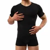 Homens camisetas Moda Elastic Camisetas Homens Manga Curta Slim Fit Camisa Cor Sólida Para Masculinos Mens Casuais Fitness Tees 2022 Design Conforto O-N