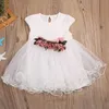 Été bébé filles robe florale princesse fête mariage sans manches dentelle coton Tulle robes 0-3Y Q0716