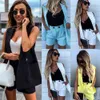 Escritório mulheres blazer vestuário conjunto 2 pcs feminino verão ol trabalho desgaste senhoras roupas set colete casaco blazer shorts terno d30 x0428