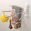 Porte-serviettes Crochet mural rotatif à 180 degrés, sans perçage, support de cuisine, accessoires pour aspirateur domestique, support à ventouse, salle de bain en acier inoxydable