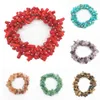 Handgefertigtes Stretch-7-Chakra-Kristallsplitter-Kies-Armband, unregelmäßiger Naturstein-Anhänger mit elastischem Seil, Geschenk für Frauen