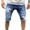 Męskie spodenki Vertvie 2022 Summer Men Rubped Denim Fashion Short Dżins Pants Brand Bermuda Streetwear Casual