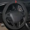 Чехол на руль автомобиля, черный, прошитый вручную, из натуральной кожи, замши для Ford Mondeo Fusion 2013-2019 EDGE 2015-2019273W