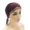 Kobiety Aksamitne Zimowe Ciepłe Czapka Skullies Kapelusz Spring Hot Wiertnice Muzułmańskie Turban Headwrap Ladies Hidżabs Wewnętrzna Cap Bandanas Moda