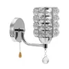 벽 램프 AC85-265V LED 크리스탈 복도 sconce 램프 풀 체인 스위치 실내 럭셔리 골드 실버 조명 거실