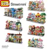 Loz 300-400 pezzi Mini Street View Street Scene Toys Modello creativo puzzle Building Toy for Children Birthday Gift Y1130