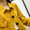 Chic Casual Oniful Brated Office Lady Book Book Coat ZA Plus Plus Размер Женщины Винтаж С Длинным Рукавом Весна Осенняя Осень Вершина Куртка Топы 210521