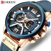 CURREN Luxury Brand Men Analog Leather Sports Watches Men's Army Military Watch Male Date Quartz Clock Relogio Masculino 210517