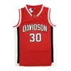 Schip van ons Stephen Curry # 30 Davidson Wildcats College Basketball Jersey Stitched White Red Size S-3XL Topkwaliteit
