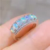 Bagues en grappe La bague en opale naturelle en argent 925 pour femme est luxueuse et à la mode, vous le méritez