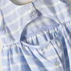 Abbigliamento per bambini 2021 New Fashion Summer Dress Baby Cotton Cute Flying Sleeve Piccolo fiocco a righe T-shirt Abito da bambino femminile Q0716