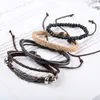 Charm Bransoletki Wielowarstwowe Liście Skórzana Bransoletka Handmade Koraliki 4 Zestawy Bangle Dla Mężczyzn i Kobiet Biżuteria Hurtownie YP8516