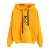 Harajuku Sweat et Sweat à Capuche Femme Oversize K Pop Jaune Rose Amour Coeur Doigt Capuche Casual Hoodies pour Femmes Filles 210816