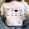 Verre à vin T-shirt imprimé graphique drôle Femmes Harajuku Esthétique Pentecôte Tops T-shirt décontracté Y2k Kpop T-shirt à manches courtes Femme Tee X0628