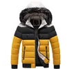 남자 겨울 두꺼운 짧은 코트 청소년 따뜻한 코튼 자켓 싱글 브레스트 캐주얼 후드 211214