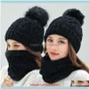 Wraps Hats Gloves Fashion Aessorieswoman Knit Hat Scarf Sets Winter Pom Knitted Beanie Hats Woman Crochet Scarves Outdoor Warm Party Caps